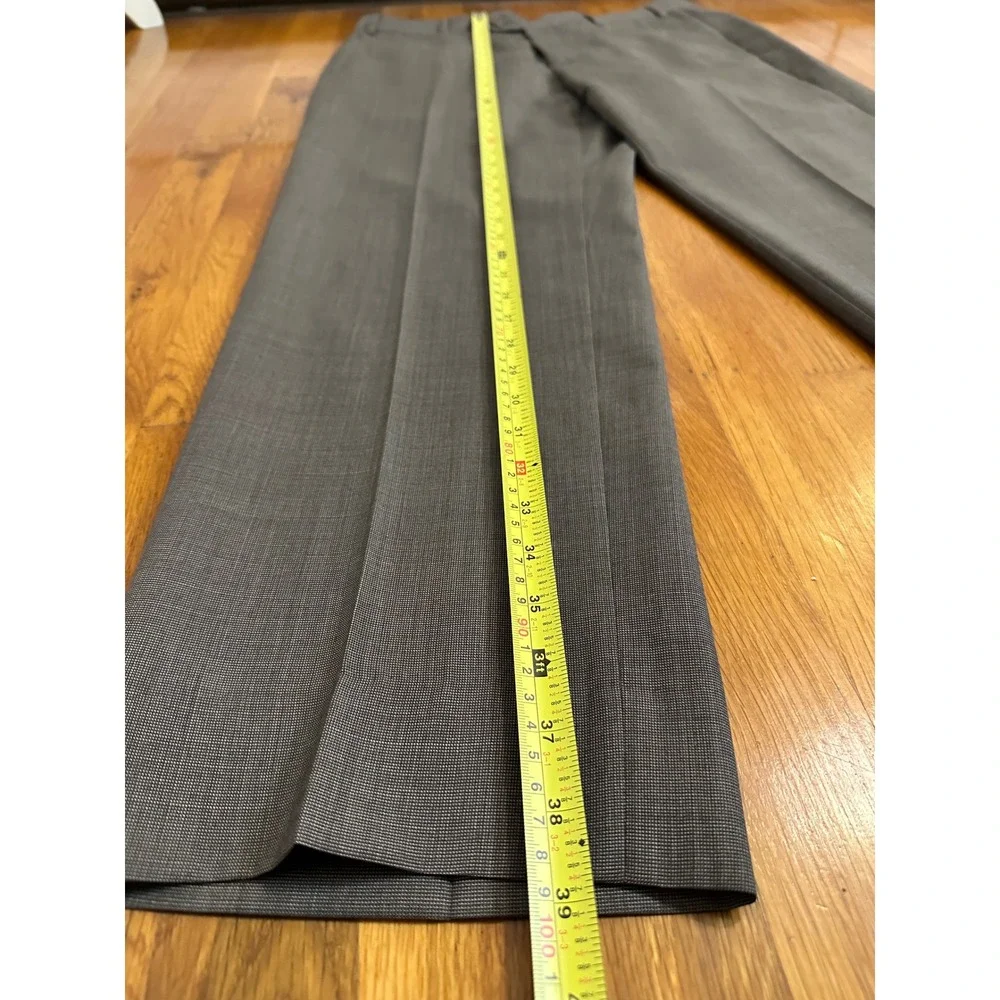 Zanella Nordstrom Todd Grey Wool Dress Pants Mens 33 Flat Front Made in Italy